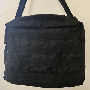 Utility Shoulder Bag Black MOLLE-Style Tactical Messenger Bag